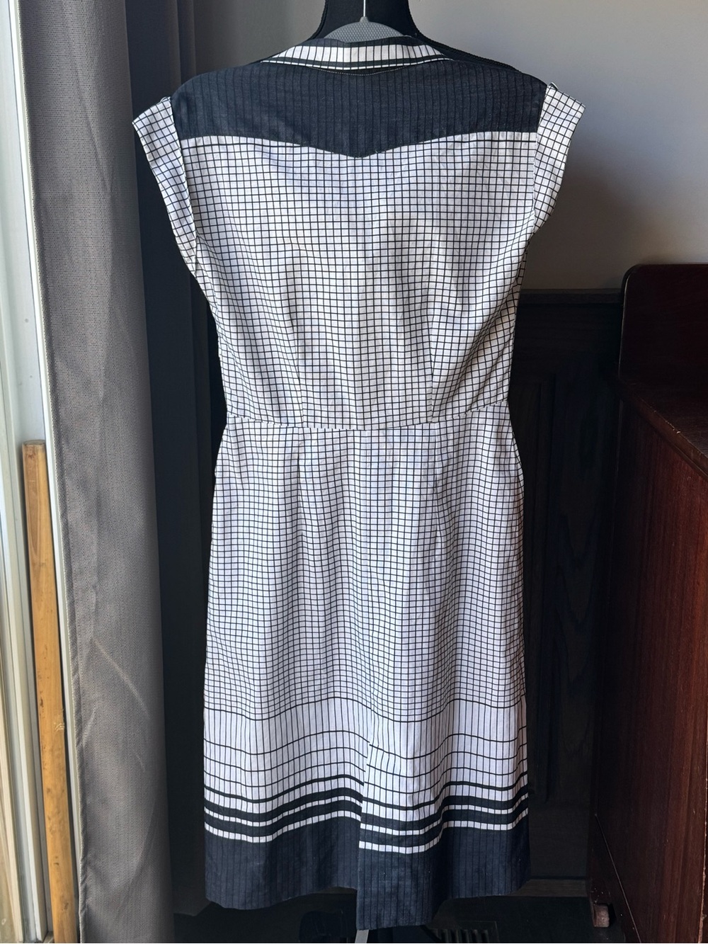 Handmade Classic Black & White Check Collared Day Dress - Picture 2 of 8